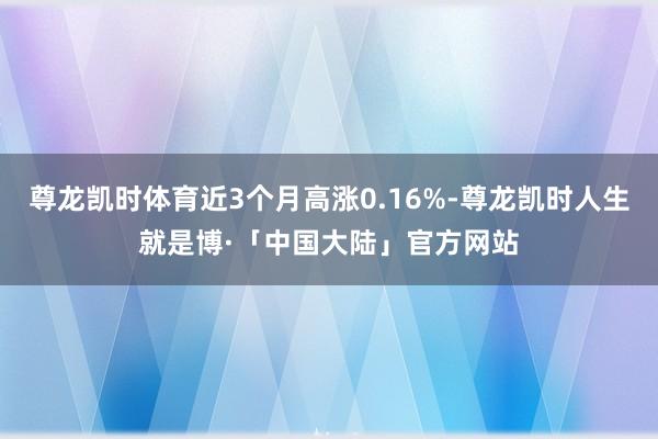 尊龙凯时体育近3个月高涨0.16%-尊龙凯时人生就是博·「中国大陆」官方网站