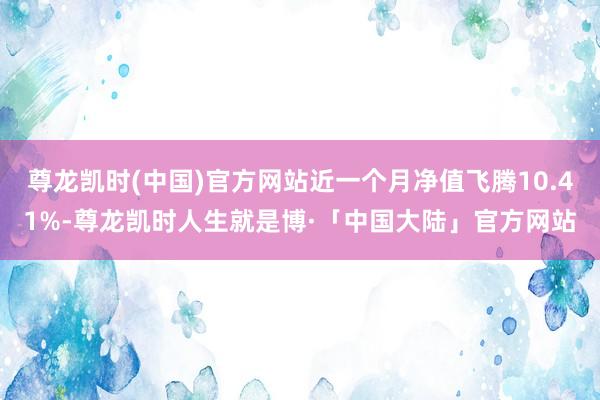 尊龙凯时(中国)官方网站近一个月净值飞腾10.41%-尊龙凯时人生就是博·「中国大陆」官方网站