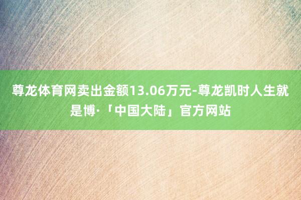 尊龙体育网卖出金额13.06万元-尊龙凯时人生就是博·「中国大陆」官方网站