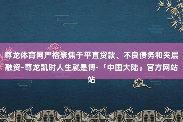 尊龙体育网严格聚焦于平直贷款、不良债务和夹层融资-尊龙凯时人生就是博·「中国大陆」官方网站