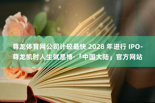 尊龙体育网公司计较最快 2028 年进行 IPO-尊龙凯时人生就是博·「中国大陆」官方网站