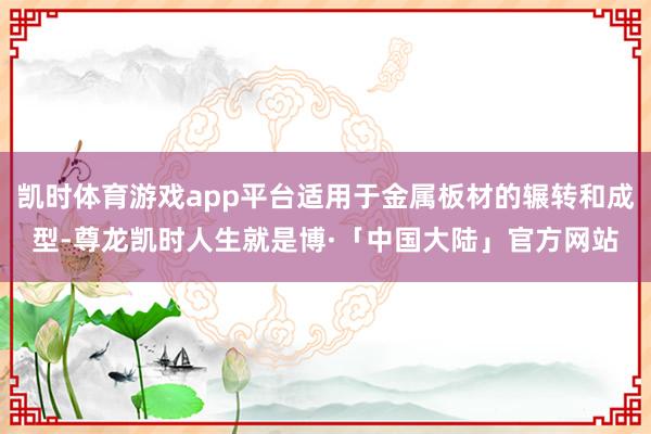 凯时体育游戏app平台适用于金属板材的辗转和成型-尊龙凯时人生就是博·「中国大陆」官方网站